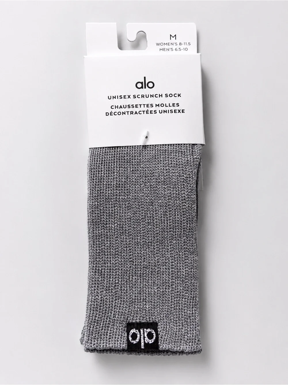 Alo Yoga Unisex Scrunch Socks Athletic Heather Grey Size Medium NWT Cozy Lounge